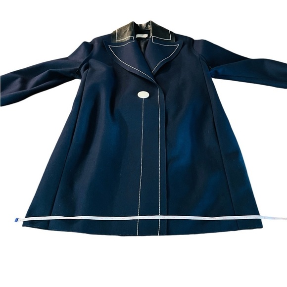 EDUN WOMEN’S NAVY WOOL MID LENGTH COAT SIZE MEDIUM - Picture 13 of 15